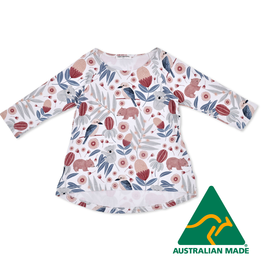 Aussie Bush Animals Organic Cotton Girls Dress