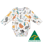 Feathers and Fur Organic Cotton Baby Romper
