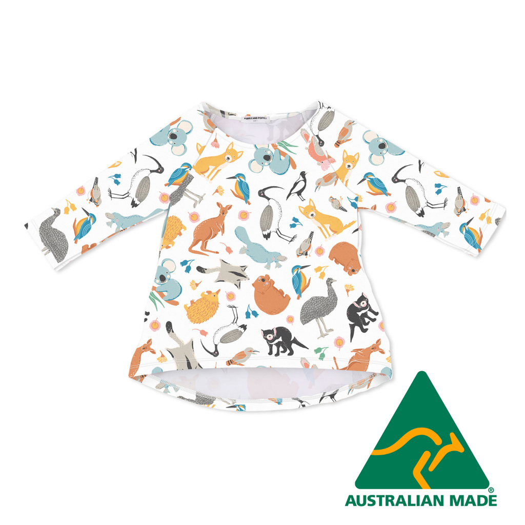 Feathers and Fur Organic Cotton Girls Dress