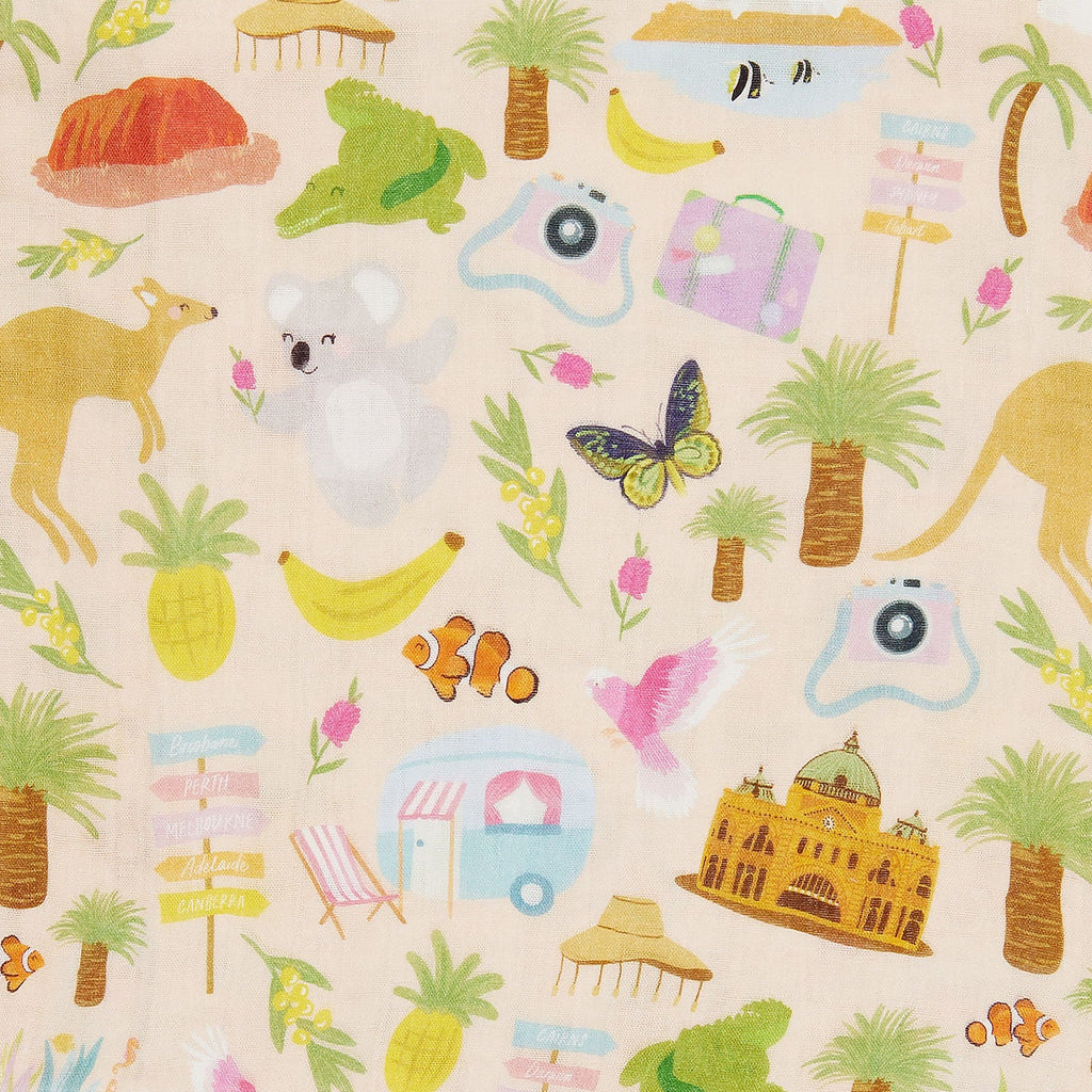 Aussie Road Trip bamboo fabric