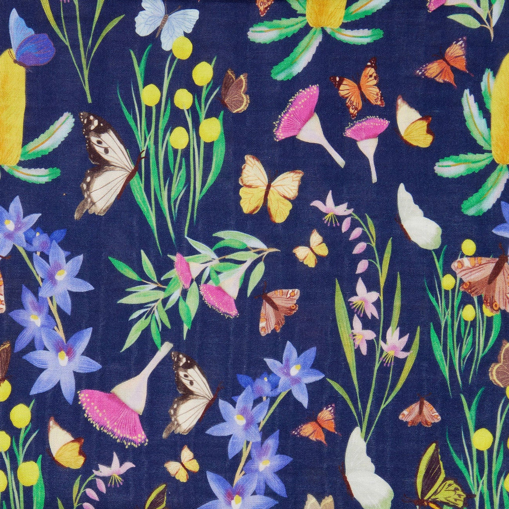 Butterfly Flora Bamboo Fabric