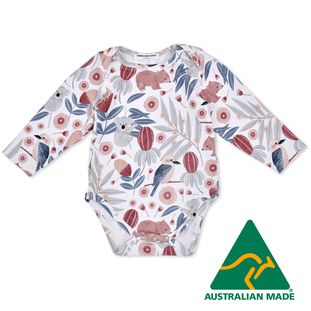Aussie Bush Animals Organic Cotton Baby Romper