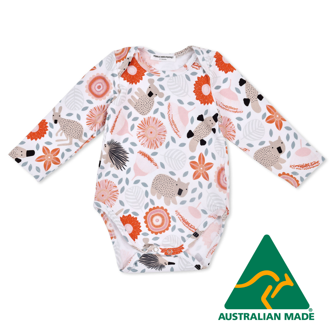 Australian Bush Baby Animals Organic Cotton Baby Romper