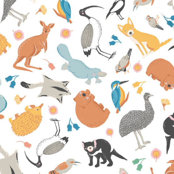 Feathers and Fur bamboo fabric