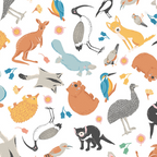 Feathers and Fur bamboo fabric