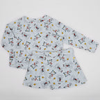 Girls organic cotton puppy print long sleeve top and matching wrap skirt set