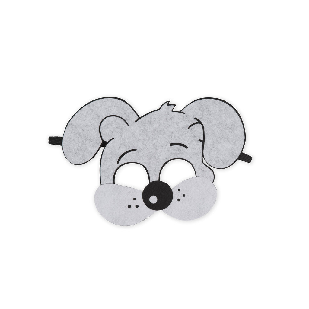 Grey puppy felt mask for kids dress up and imaginative play