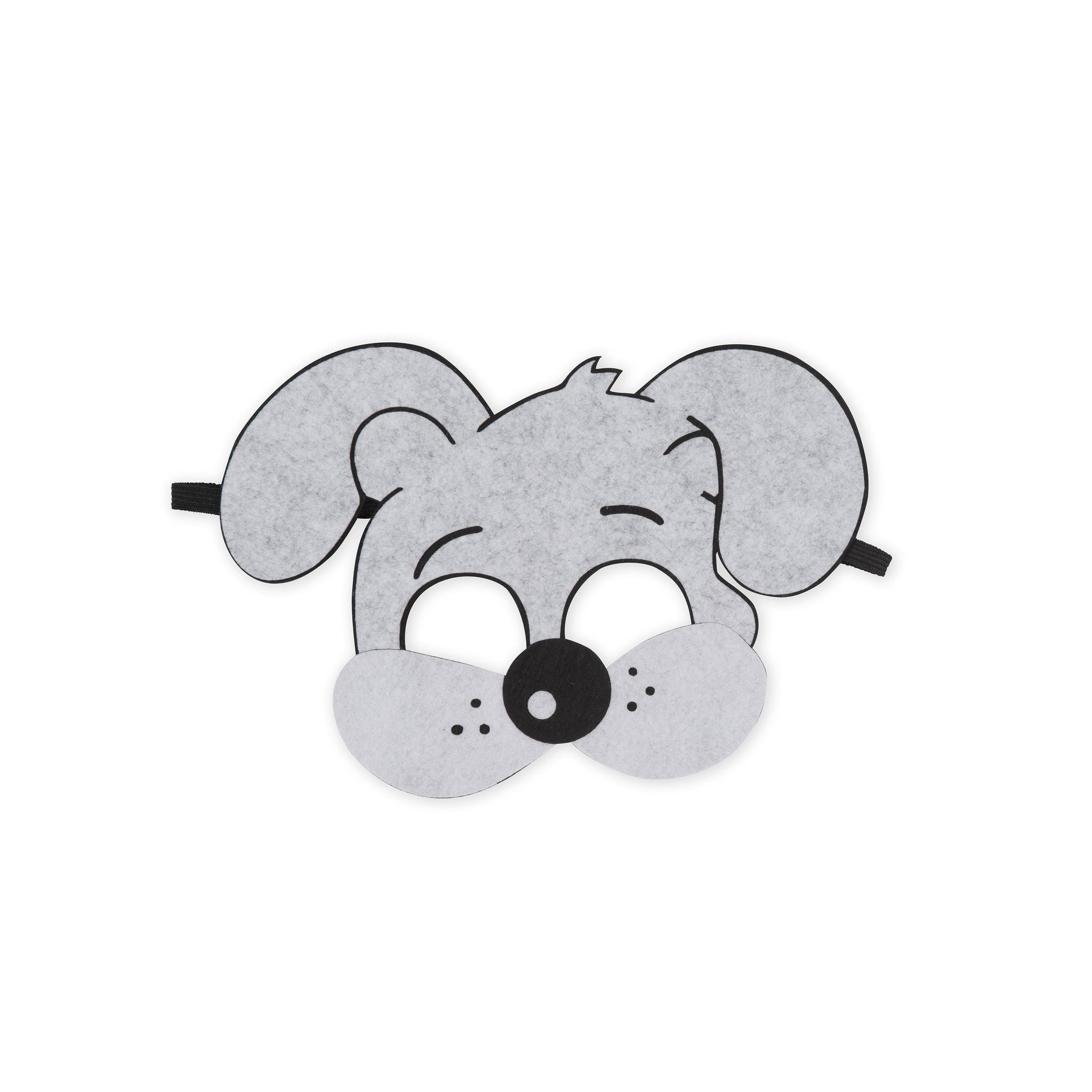 Grey puppy felt mask for kids dress up and imaginative play