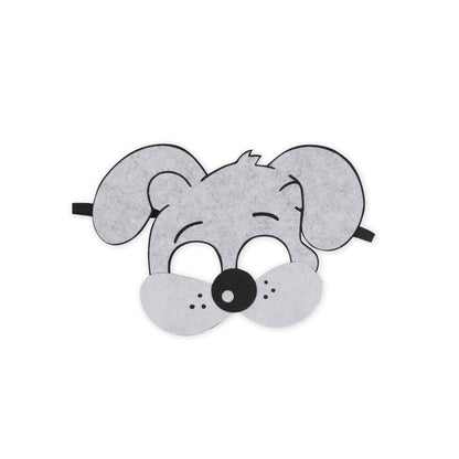 Grey puppy felt mask for kids dress up and imaginative play
