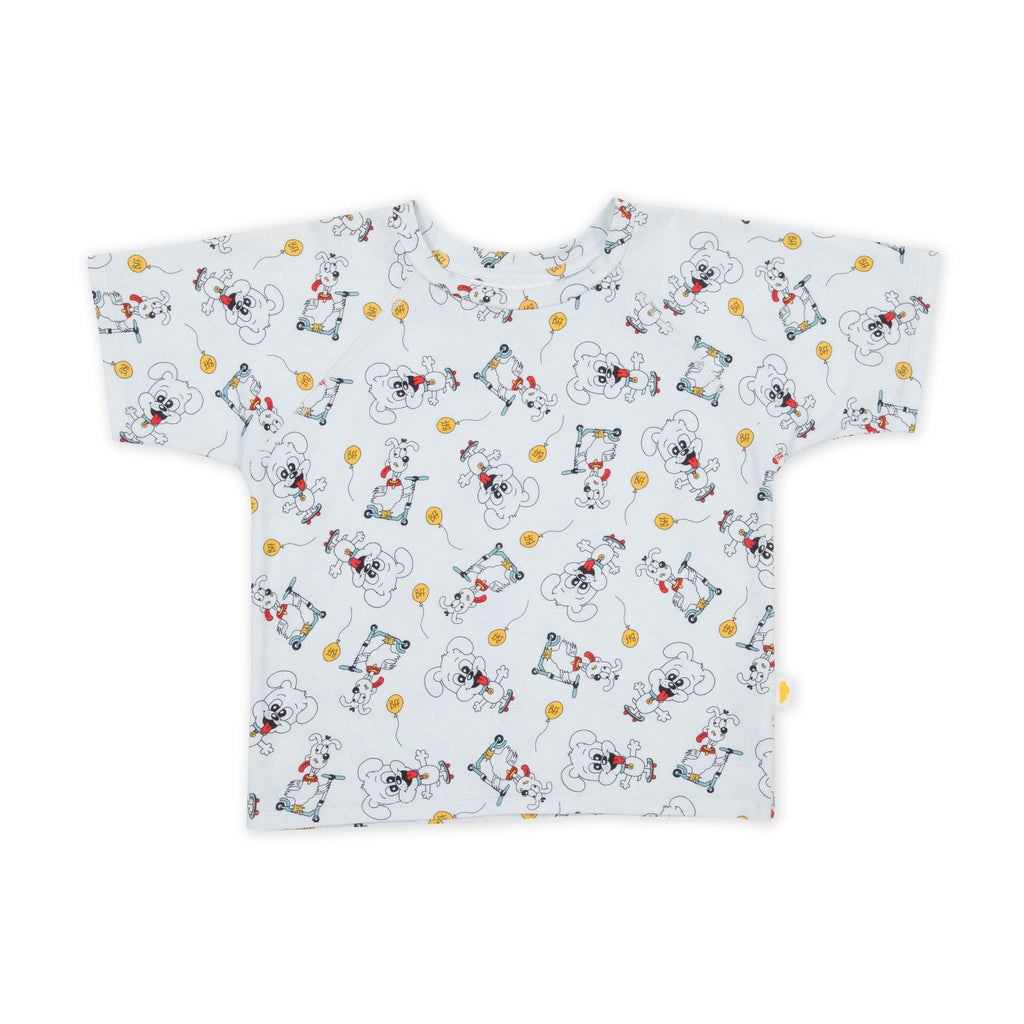 Organic cotton kids t-shirt with playful puppy print