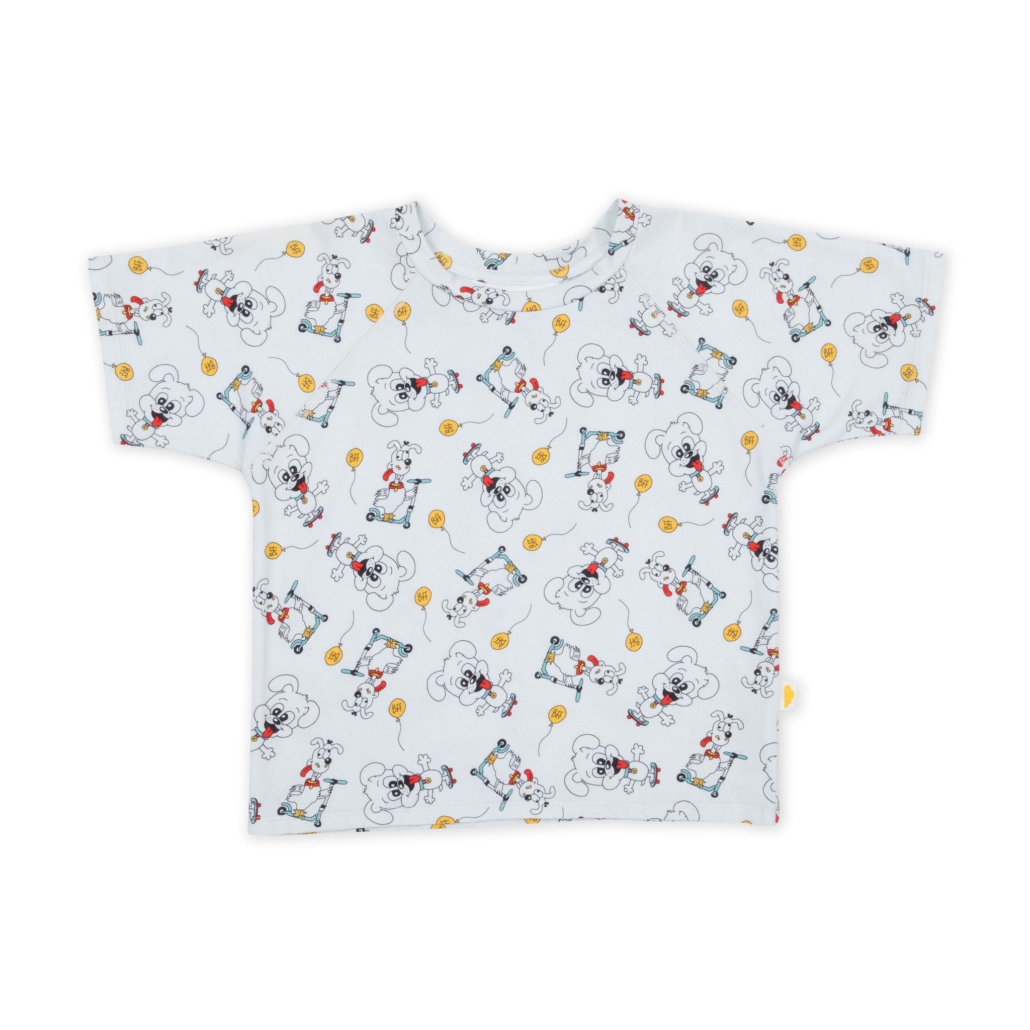 Organic cotton kids t-shirt with playful puppy print
