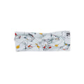 Blue puppy print organic cotton headband for babies and kids