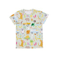 Summer Down Under organic cotton kids t-shirt with whimsical Australian summer illustrations including kombis, koalas, camping and native animals.